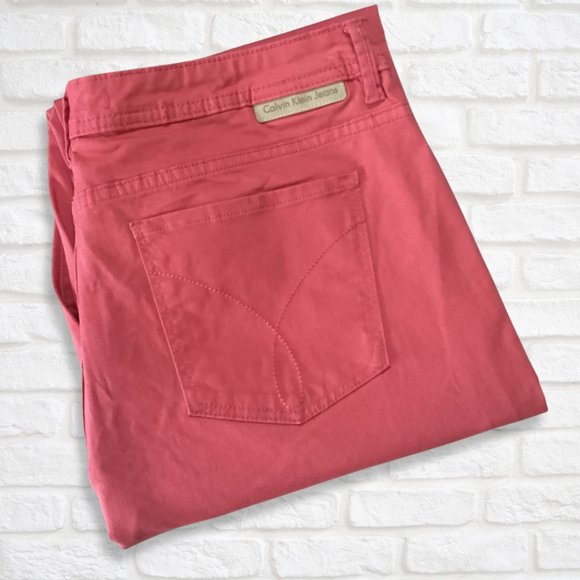 CALVIN KLEIN PLUS SIZE Crop Pant. Salmon - Size 16 - Picture 4 of 5